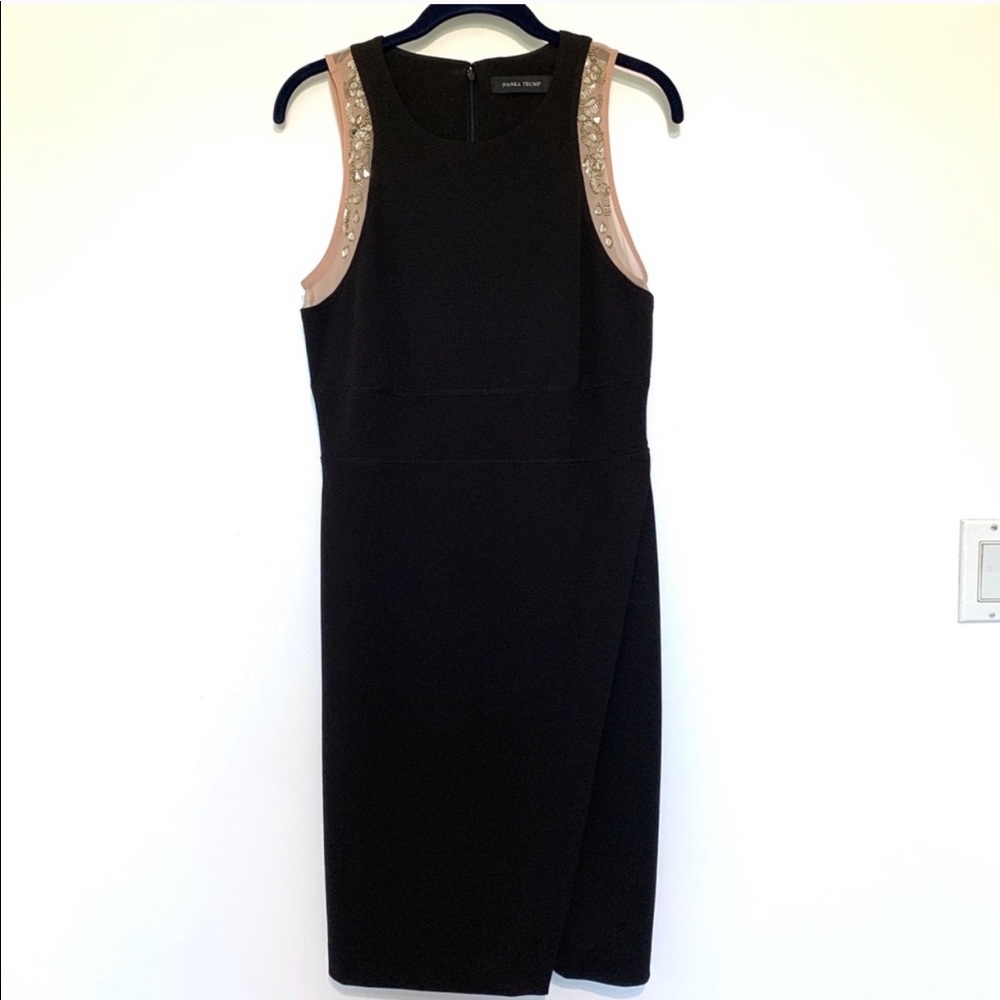 Elegant Black Dress with Embellished Straps